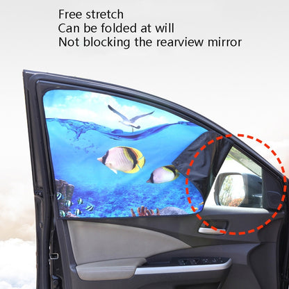 Automobile Sunshade Car Windows Sun Protection And Heat Insulation Magnetic Telescopic Side Curtains(Deep Sea Adventure Co-driver) by buy2fix