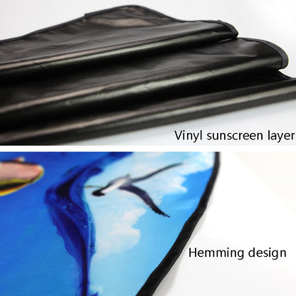 Automobile Sunshade Car Windows Sun Protection And Heat Insulation Magnetic Telescopic Side Curtains(Auspicious Three Treasures Rear Square) by buy2fix