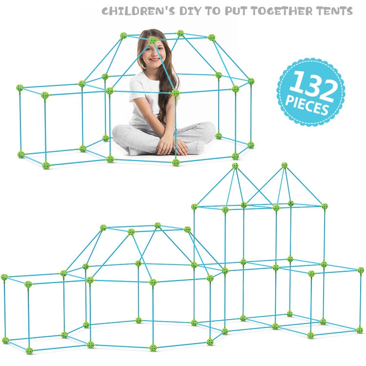 132 in 1 DIY Tent Toy Assembling Play House DIY Children Tent Building Toy(  Square-Blue) - Toy Sports by buy2fix | Online Shopping UK | buy2fix