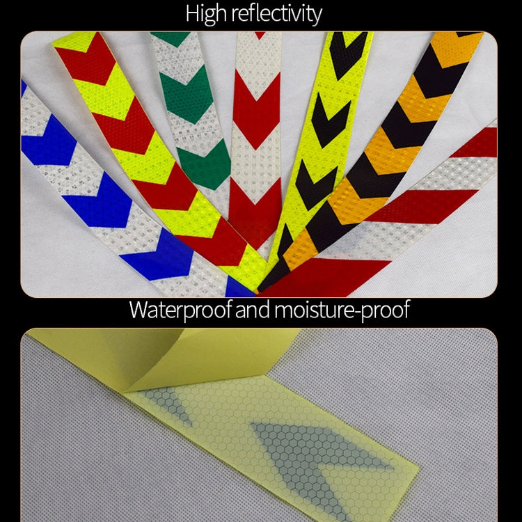 PVC Crystal Color Arrow Reflective Film Truck Honeycomb Guidelines Warning Tape Stickers 5cm x 25m(Fluorescent Green Red) - Reflective Material by buy2fix | Online Shopping UK | buy2fix