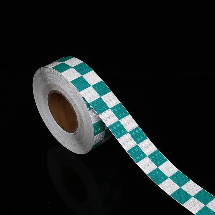 PVC Lattice Reflective Belt Generic Film Traffic Safety Facilities Anti-Collision Warning Stickers(Blue White) by buy2fix
