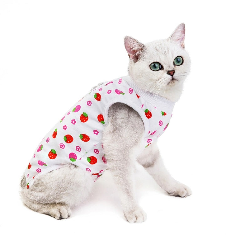 Female Cat Breathable And Anti-Licking Sterilization Clothing, Size: S(Strawberry) - Home & Garden by buy2fix | Online Shopping UK | buy2fix