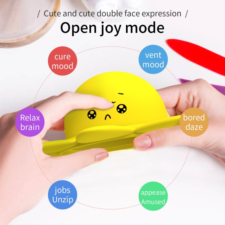 Double Expression Flip Dolls Octopus Silicone Unzip Toys, Height: 4.9cm(Yellow) - Squeeze Toys by buy2fix | Online Shopping UK | buy2fix