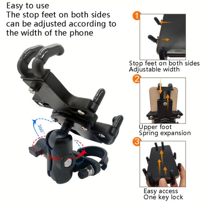 N-STAR NJN001 Motorcycle Bicycle Compatible Mobile Phone Bracket Aluminum Accessories Riding Equipment(With M10 Ball) - Holders by N-STAR | Online Shopping UK | buy2fix