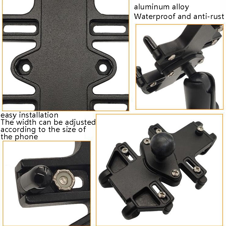 N-STAR NJN001 Motorcycle Bicycle Compatible Mobile Phone Bracket Aluminum Accessories Riding Equipment(With Crooked Ball Head) - Holders by N-STAR | Online Shopping UK | buy2fix