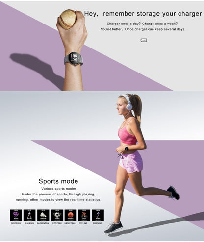 V11 Smartwatch Real-time Heart Rate Blood Pressure Monitor Multi-sport mode Breathing Light Smart Watch for Android IOS Phone(Pink Silicone) - Smart Wear by buy2fix | Online Shopping UK | buy2fix