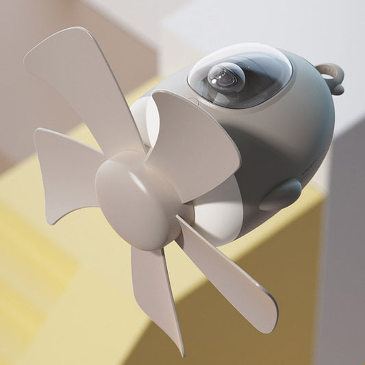 MF023 Airplane Night Light Ceiling Fan Household USB Remote Control Fan(White) by buy2fix