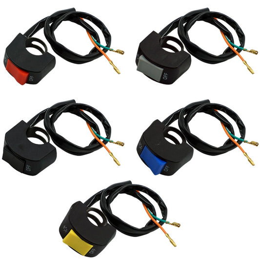 5 PCS Motorcycle Handlebar Tap Switch LED Headlight Break Extinguishing Fire Double Flash Switch(Red Button) by buy2fix