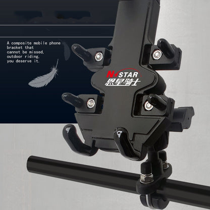 N-STAR Motorcycle Bicycle Composite Version Of Mobile Phone Bracket Multifunctional Accessories Lightweight Riding Equipment(M10 Ball Head) - Holders by N-STAR | Online Shopping UK | buy2fix