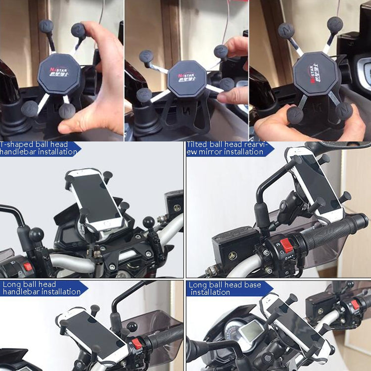 N-STAR N002 Motorcycle Bicycle Mobile Phone Bracket Riding Equipment(Large Long Ball Head) - Holders by N-STAR | Online Shopping UK | buy2fix