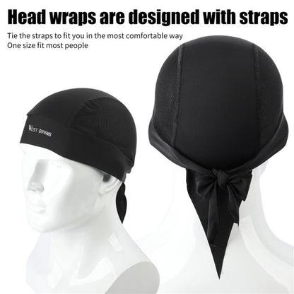 West Biking Summer Ice Silk Pirate Cap Riding Cap Men And Women  Outdoor Windproof Sunscreen Headgear, Size: Free Size(Tying Rope Black) - Protective Helmet & Masks by WEST BIKING | Online Shopping UK | buy2fix