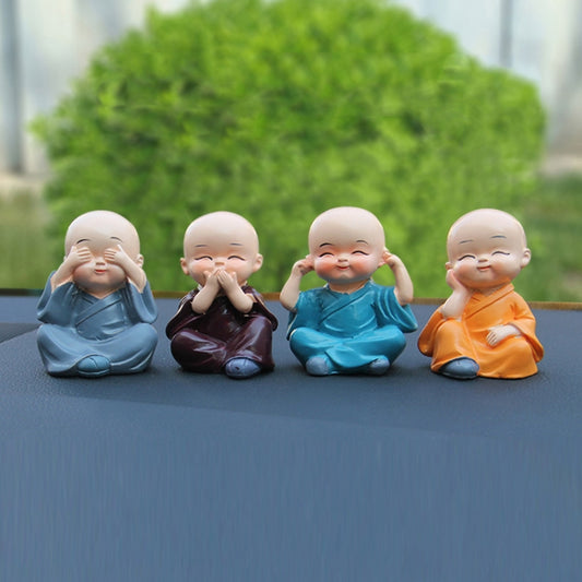 In Car Cute Four Little Monks Ornaments Car Interior Decorations Specification： Not Swing by buy2fix