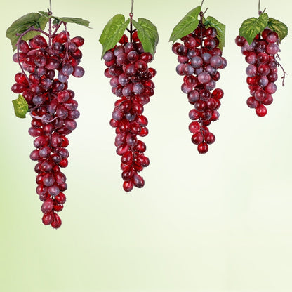 4 Bunches 60 Red Grapes Simulation Fruit Simulation Grapes PVC with Cream Grape Shoot Props - Camera Accessories by buy2fix | Online Shopping UK | buy2fix