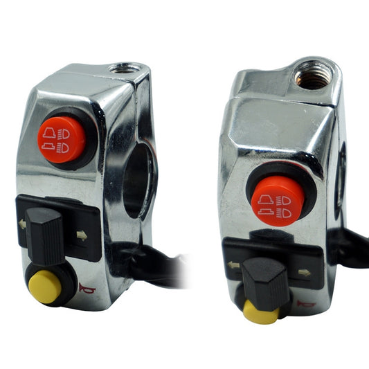 Motorcycle Modification Aluminum Alloy Handle Switch High Low Beam Light Turn Signal Horn Control Switch(Silver) by buy2fix