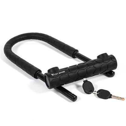 WEST BIKING Bicycle Lock Motorcycle Electric Car Anti-Theft Lock, Specification: Long U-shaped Lock - Bicycle Locks & Bicycle Pumps by WEST BIKING | Online Shopping UK | buy2fix