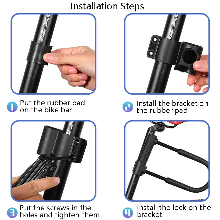 WEST BIKING Bicycle Lock Motorcycle Electric Car Anti-Theft Lock, Specification: Long U-shaped Lock - Bicycle Locks & Bicycle Pumps by WEST BIKING | Online Shopping UK | buy2fix