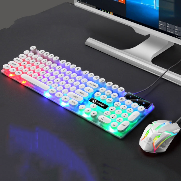 LIMEIDE GTX300 Wired Keyboard and Mouse Set Punk Set White – Buy2fix