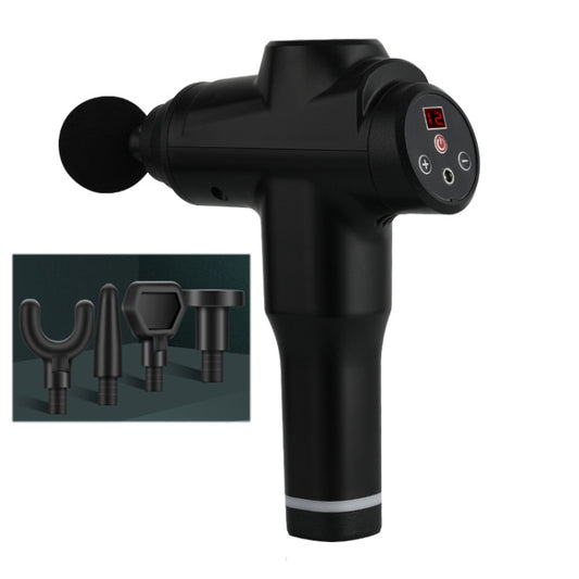 Muscles Relax Massager Portable Fitness Equipment Fascia Gun, Specification: 6212 12 Gears Black(EU Plug) by buy2fix