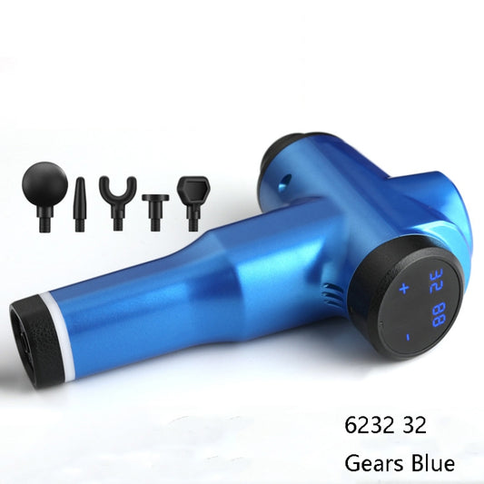 Muscles Relax Massager Portable Fitness Equipment Fascia Gun, Specification: 6232 32 Gears Blue(US Plug) by buy2fix