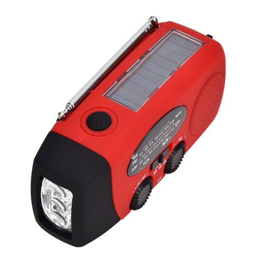 HRD-902 Multifunctional Hand Crank Solar Power LED Flashlight Emergency Alarm FM Radio by buy2fix