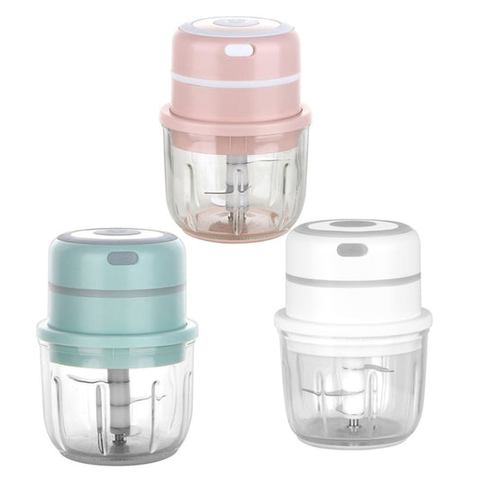 ZM-14 Household Mini Wireless Electric Garlic Masher, Colour: Green Glass 300ml by buy2fix