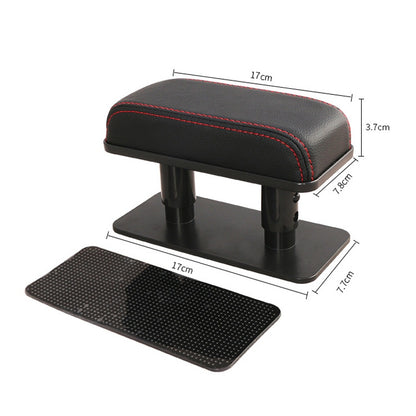 Car Arm Handle Seat Left Hand Elbow Tray Universal Leather Increasing Pad Central Armrest Box(Brown) by buy2fix