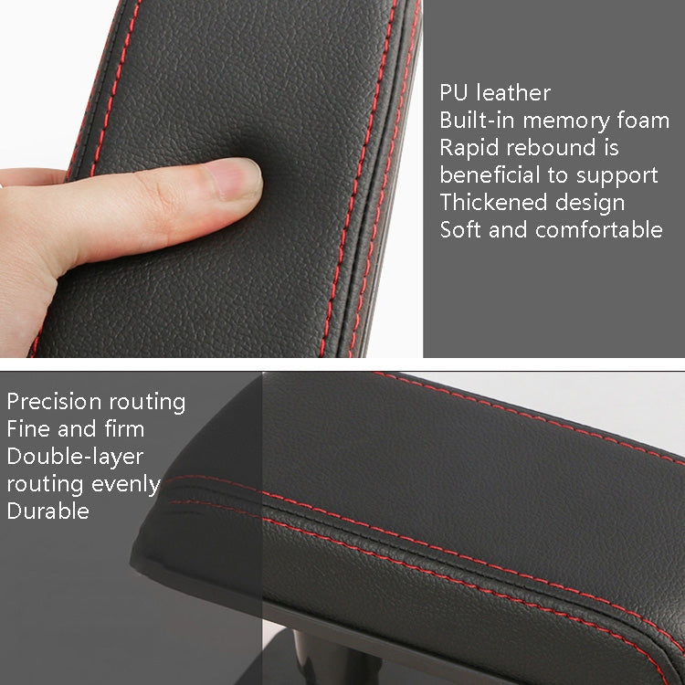 Car Arm Handle Seat Left Hand Elbow Tray Universal Leather Increasing Pad Central Armrest Box(Brown) by buy2fix