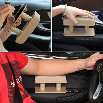 Car Arm Handle Seat Left Hand Elbow Tray Universal Leather Increasing Pad Central Armrest Box(Brown) by buy2fix