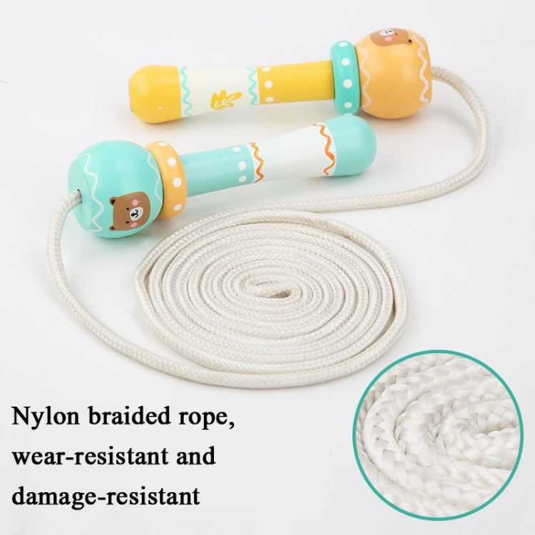 Wooden Cartoon Children Skipping Rope Kindergarten Pupils Beginners Adjustable Skipping Rope, Length: 2.16m(Bear) - Toy Sports by buy2fix | Online Shopping UK | buy2fix