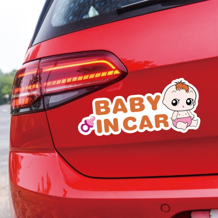 10 PCS There Is A Baby In The Car Stickers Warning Stickers Style: CT203 Baby W Girl Magnetic Stickers - Warning Sticker by buy2fix | Online Shopping UK | buy2fix