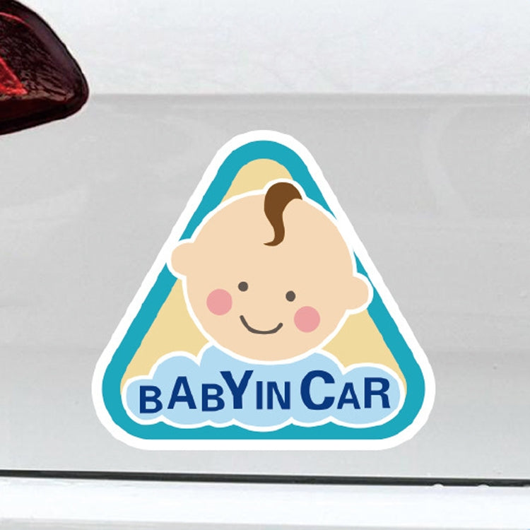 10 PCS There Is A Baby In The Car Stickers Warning Stickers Style: CT223P Triangle Girl Adhesive Stickers - Warning Sticker by buy2fix | Online Shopping UK | buy2fix