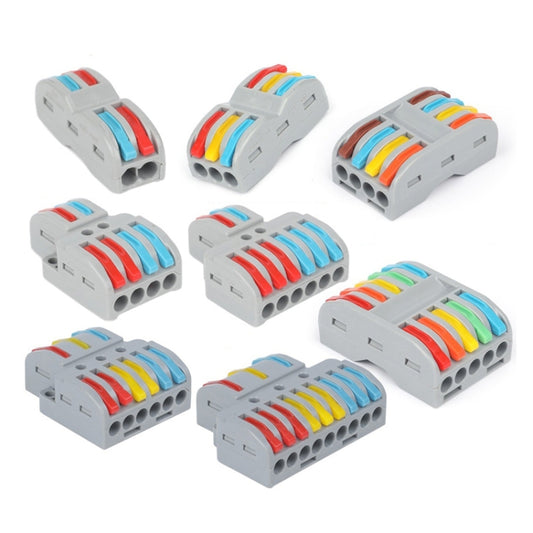 10pcs SPL-3 3 In 3 Out Colorful Quick Line Terminal Multi-Function Dismantling Wire Connection Terminal by buy2fix