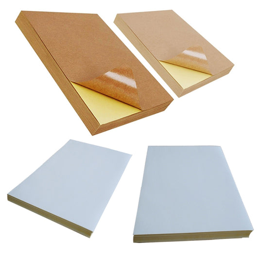 GYNP8081 100 PCS Laser Inkjet Mark Sticker A4 Kraft Paper Self-Adhesive Printing Paper, Colour: Dark by buy2fix