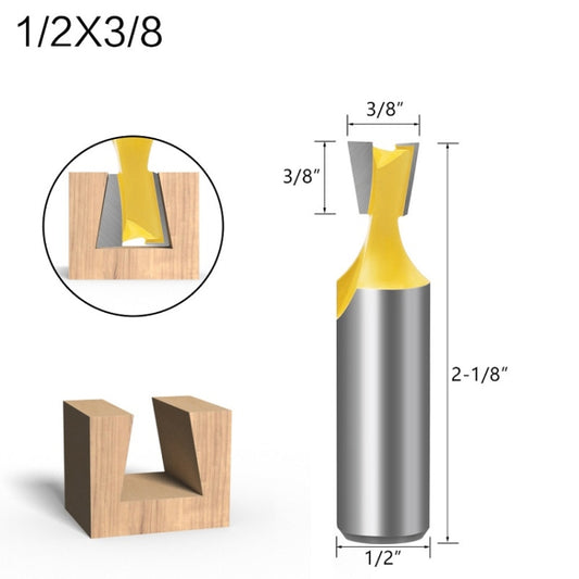 1/2 Handle Dovetail Cutter Wood Engraving Small Milling Cutter, Specification: 1/2x3/8mm by buy2fix