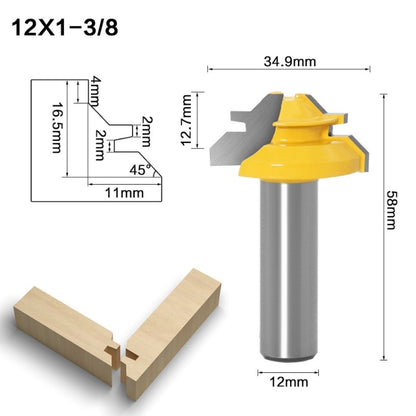 Woodworking Engraving Machine Milling Cutter 45 Degree Jointing Knife, Model: 12x1-3/8mm - Others by buy2fix | Online Shopping UK | buy2fix