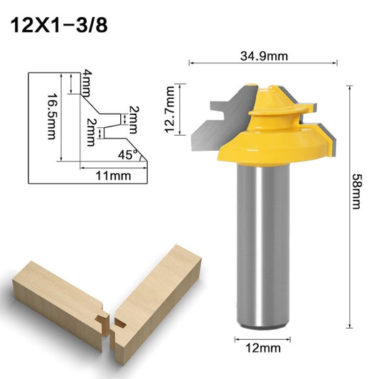 Woodworking Engraving Machine Milling Cutter 45 Degree Jointing Knife, Model: 12x1-3/8mm by buy2fix