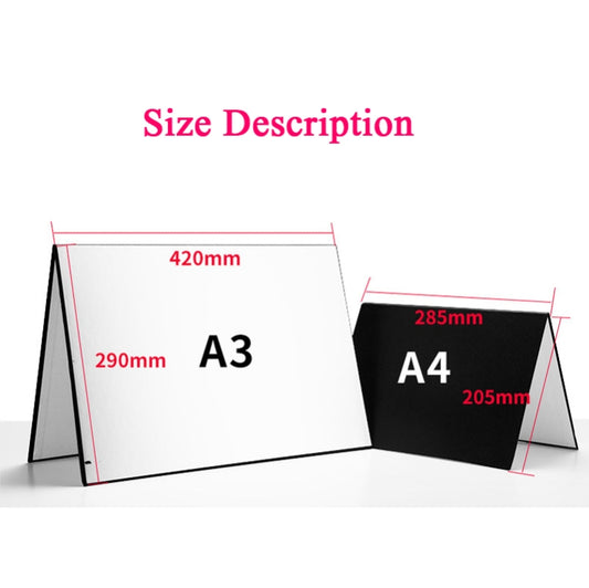 2 PCS 3-in-1 Reflective Board White + Black + Silver A4 Cardboard Folding Light Diffuser Board by buy2fix