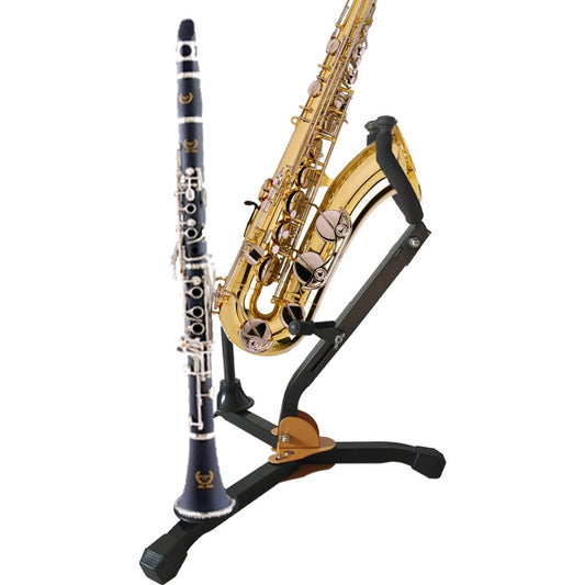 Saxophone Bracket Folding Elbow Flute Clarinet Clarinet Hanger(2 Flute / Black Pipe Bracket) by buy2fix