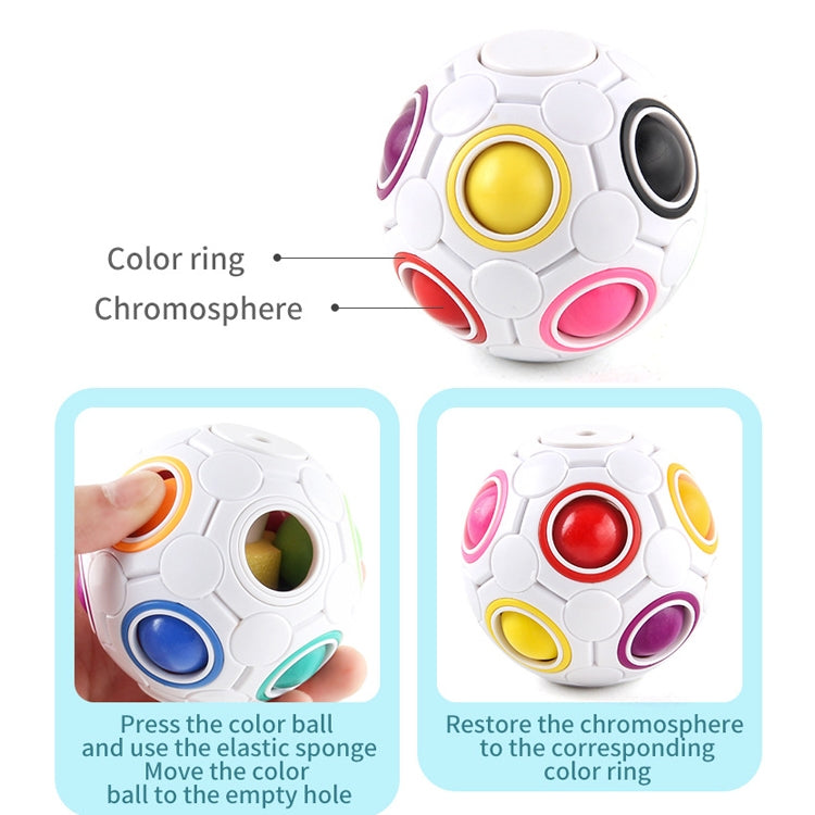 2 PCS Gyro Rainbow Ball Fingertip Decompression 10-Hole Rubik Cube Toys(White) - Fidget Cube by buy2fix | Online Shopping UK | buy2fix