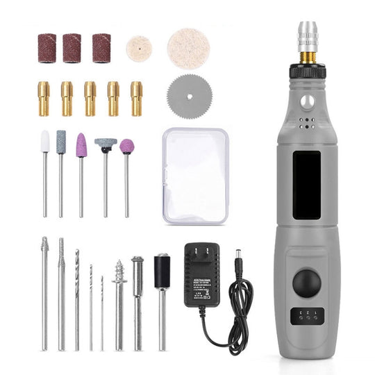 Mini Electrical Engraving Pen Cutting And Polishing Electrical Grinder Tool Set, US Plug(Grey)