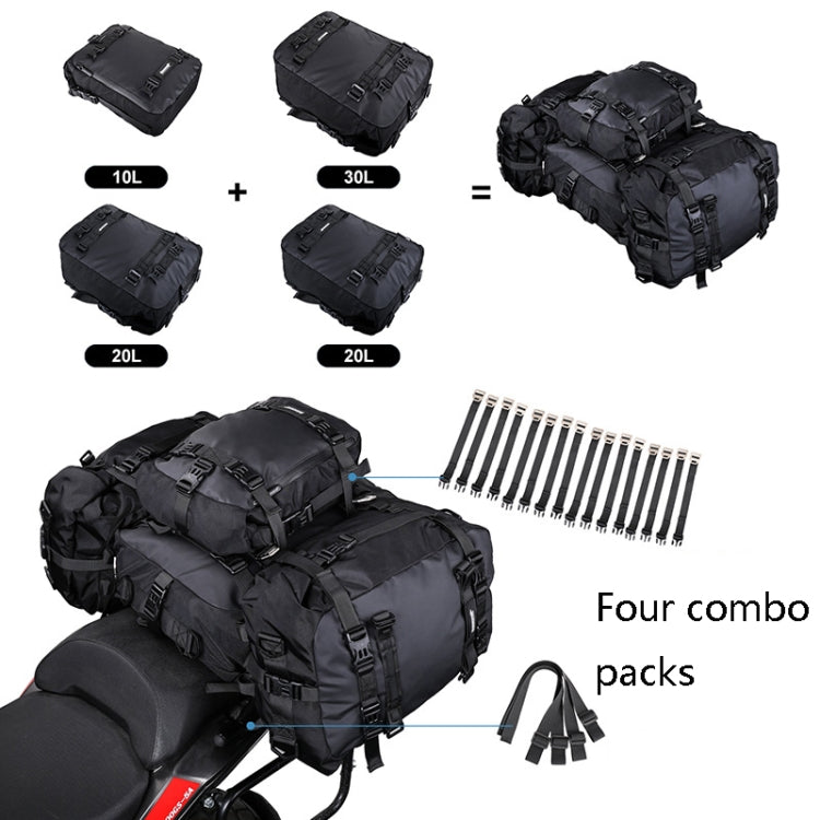 Rhinowalk Multi-Function Motorcycle Rear Seat Bag Combination Rear Shelf Pannier, Colour: Black 20L - Bags & Luggages by Rhinowalk | Online Shopping UK | buy2fix