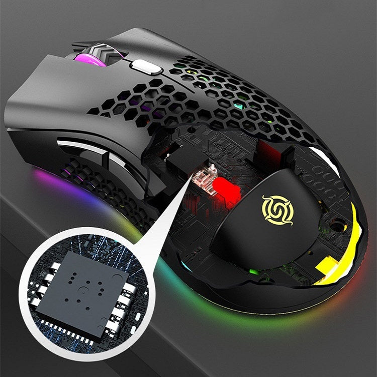 K-Snake BM600 1600 DPI 7-keys Hollow Lightweight Wireless Charging RGB Colorful Gaming Mouse(Wireless BM600 White) - Wireless Mice by K-Snake | Online Shopping UK | buy2fix