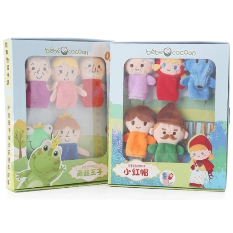 Animal Finger Dolls Plush Toys For Preschool Education, Height: 7.5cm(5 PCS/Set Hippo+Story Cards) - Soft Toys by buy2fix | Online Shopping UK | buy2fix