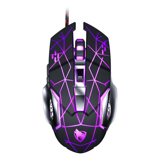 T-WOLF V6 USB Interface 6-Buttons 3200 DPI Wired Mouse Gaming Mechanical Macro Programming 7-Color Luminous Gaming Mouse, Cable Length: 1.5m(Macro Definition Audio Version Star Color) by T-WOLF