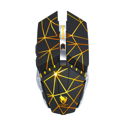 T-WOLF Q15 6-Buttons 1600 DPI Wireless Rechargeable Mute Office Gaming Mouse with 7 Color Breathing Light( Stars Black) - Wireless Mice by T-WOLF | Online Shopping UK | buy2fix