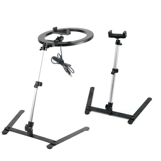 FP-10 Desktop Multi-Function Photography Support Phone Live Stand LED Fill Light, Specification: Desktop Bracket + Phone Clip by buy2fix