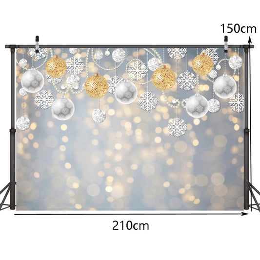 2.1m X 1.5m Christmas Ball Snowflake Party Decorative Photography Background by buy2fix