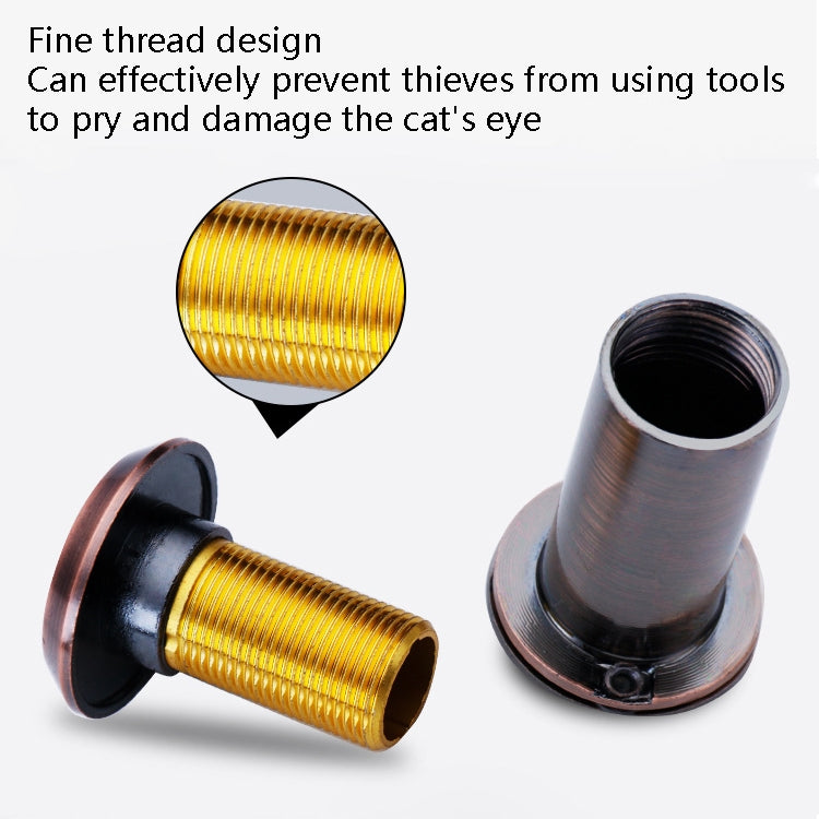 2 PCS Security Door Cat Eye HD Glass Lens 200 Degrees Wide-Angle Anti-Tiny Hotel Door Eye, Specification: 16mm Green Bronze - Security by buy2fix | Online Shopping UK | buy2fix