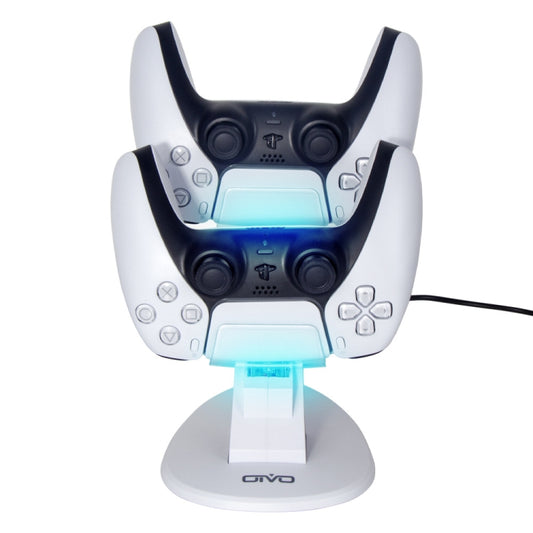OIVO IV-P5234 Gamepad Aircraft Two-Seater Charger For PS5(White) by OIVO