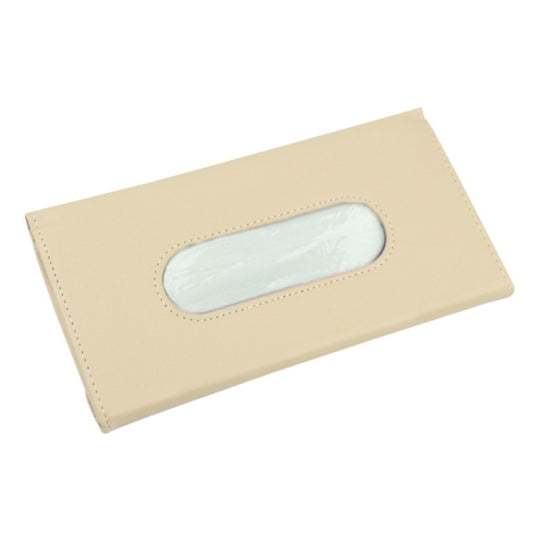 Car Hanging Type Tissue Box Sun Visor Seat Back Sunroof Storage Box(Khaki With Tissue) by buy2fix
